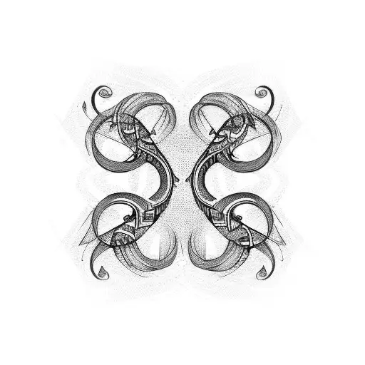 Music Notes Intertwined With Tribal Patterns