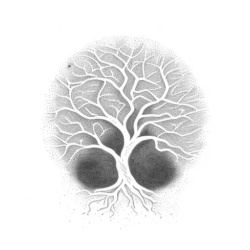 A Majestic Tree With Roots That Spell Out 'Family'