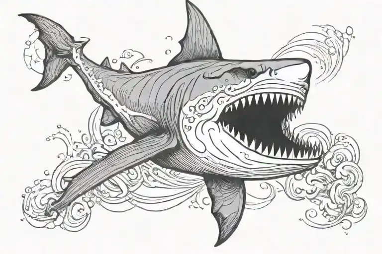 Shark Cover Up Tattoo Design