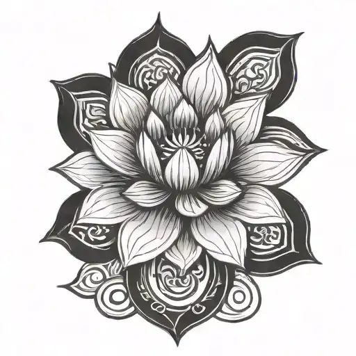 Lotus And Ohm Symbol Integrated