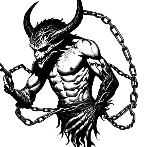 Demon With Chains Wrapped