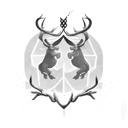 Ox And Warrior Fighting