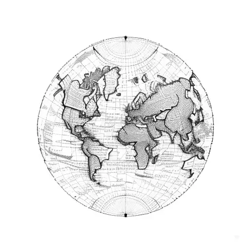 A World Map Made Up Of Intricate Sword Designs