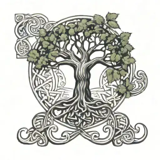 Ash Tree Of Life Celtic And Norse Inspired Knotwork Entwined