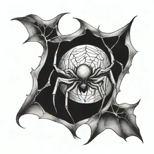 Spider With Webbed Moon