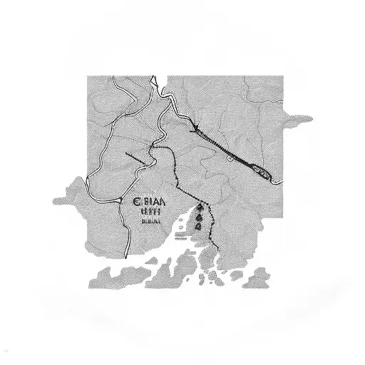 Guyana Map With Beach