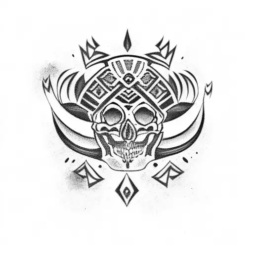 Aztec Skull Tribal