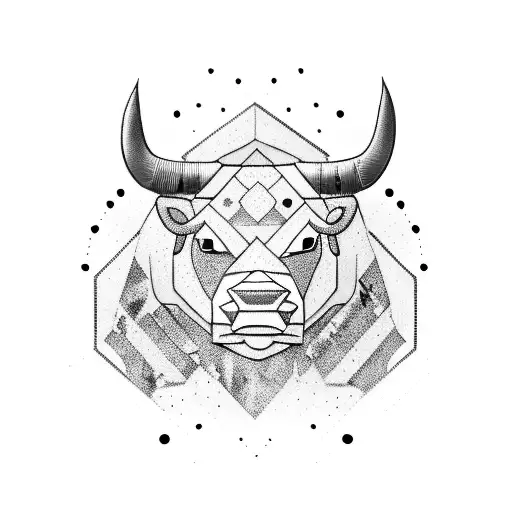 Bull With Blue Eyes And Bear And Book With Dates