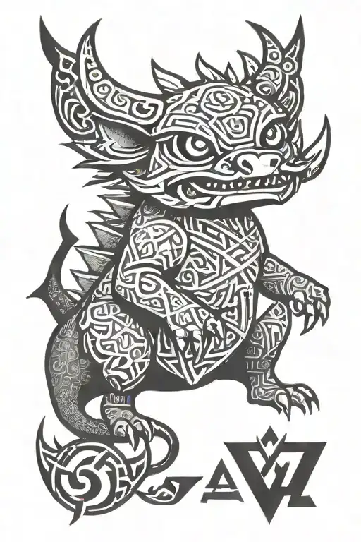 Viking Runes And Bullbasaur Pokemon