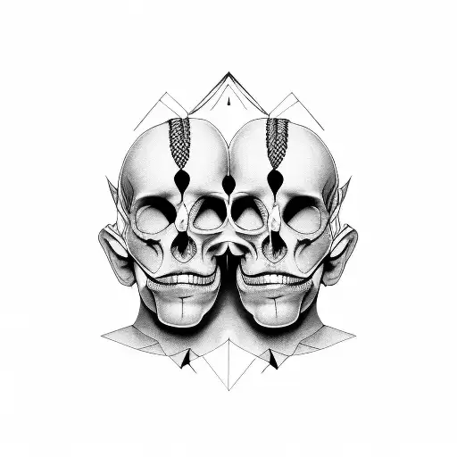 Two Faced Person Black & White