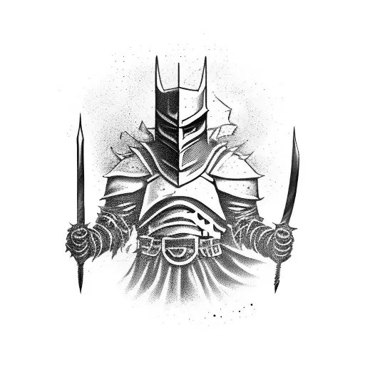 Dark Fantasy Knight Battling A Monstrous Creature With A Guitar As A Weapon