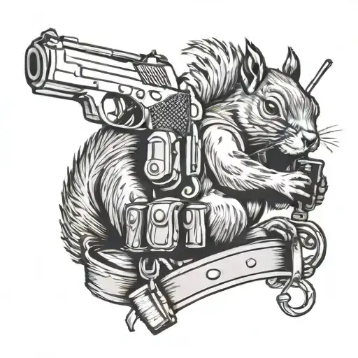 Tactical Squirrel Holding Gun Belt And Holsters