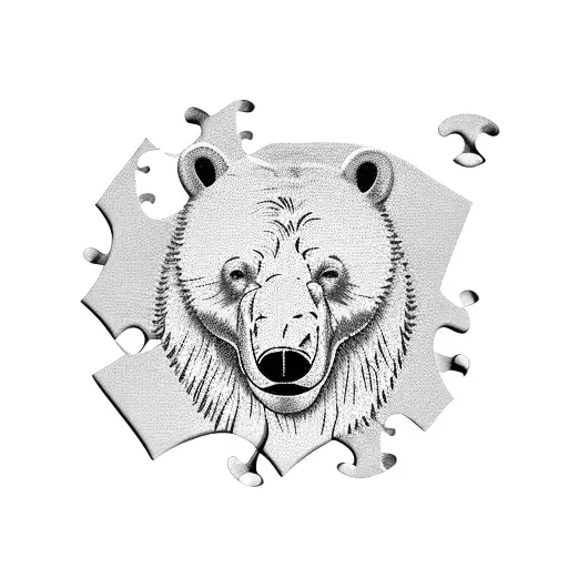 A Puzzle Piece With A Polar Bear Silhouette