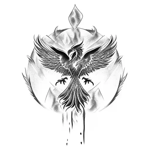 Paint Brush Creating A Phoenix