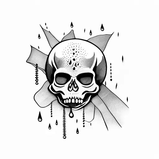 Skeleton With Rain