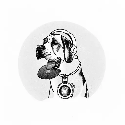 A Dog Smoking A Joint While Listening To Music