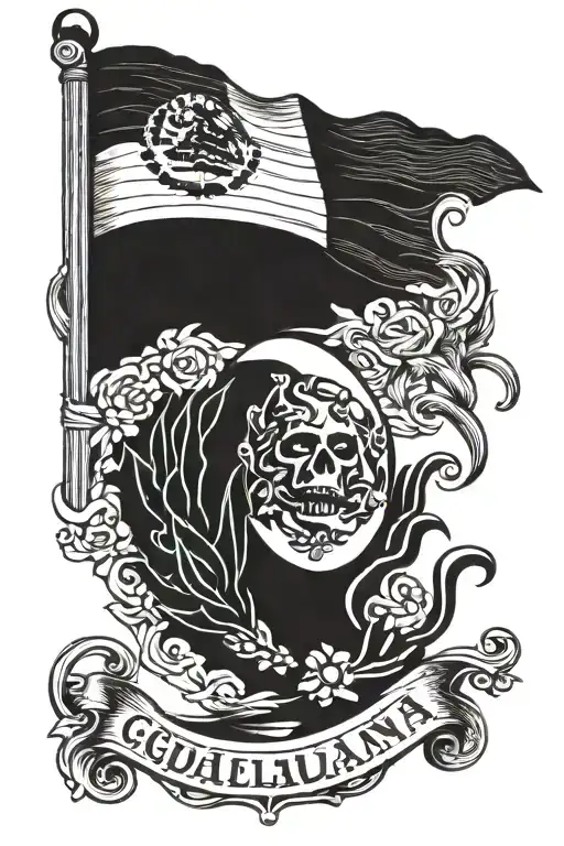 Guadelalupana With Mexican Flag