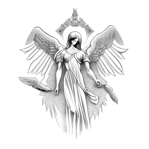 Greek Mythology Meets Fallen Angel In A Blackwork