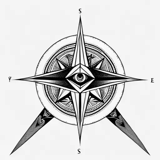 Illuminati Consisting A Compass Arm Band With Geometric Patterns