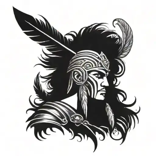 Warrior With Feather Head