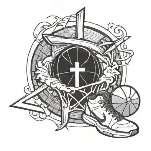 Incorporate A Basketball And A Cross To Symbolize Your Love For Basketball And Christianity