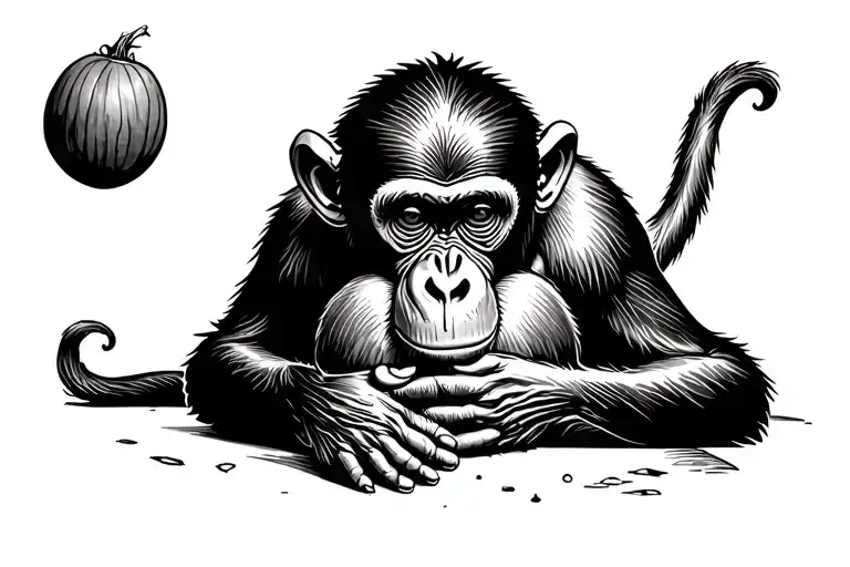 A Monkey Hugging A Hazelnut
