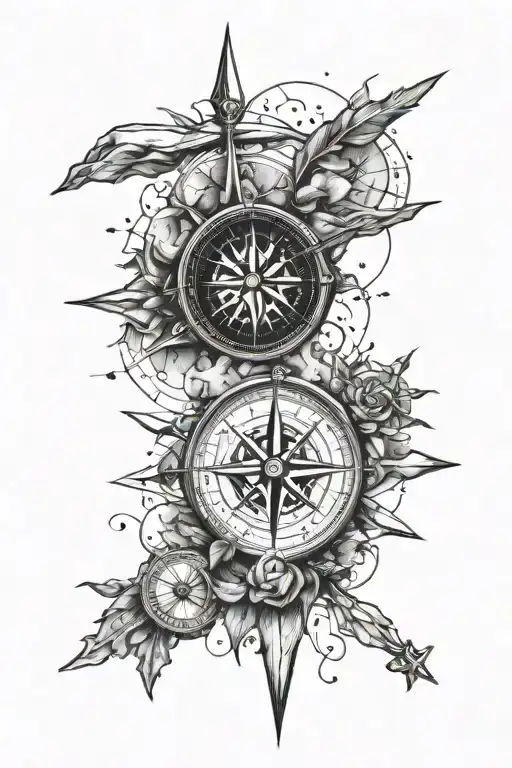 Compass Surrounded By Various Types