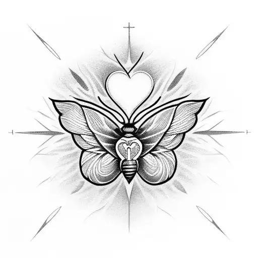 Moth With Sacred Heart