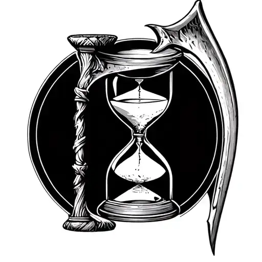 Hourglass And Death With A Scythe