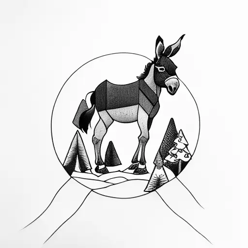 Donkey In Forest