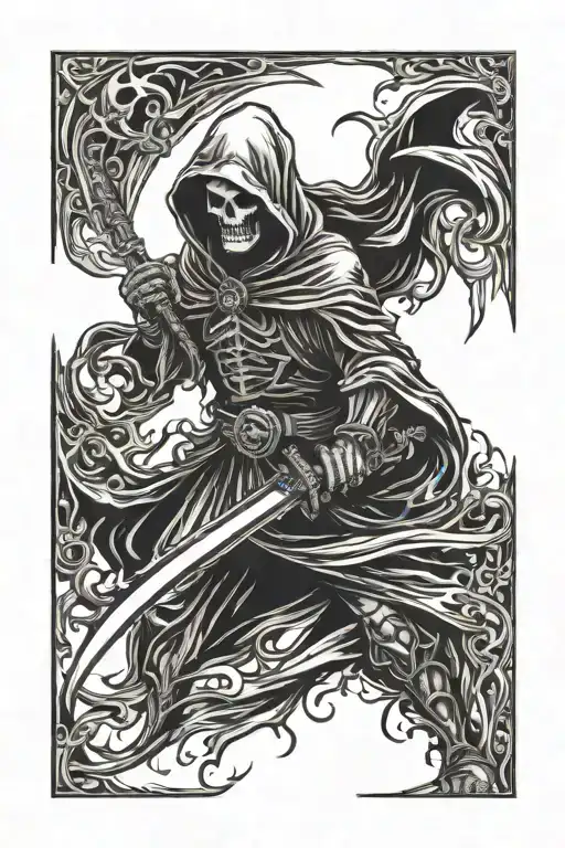 Dark Fantasy Themed Tattoo Grim Reaper