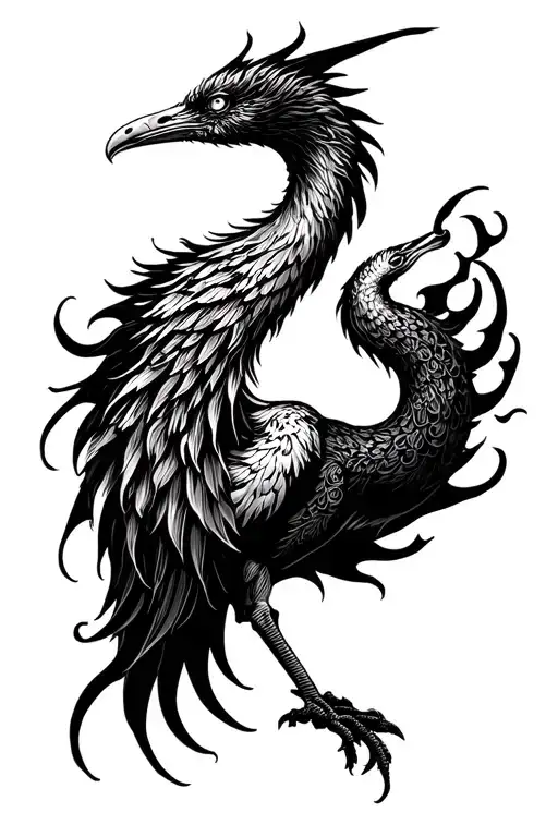 Crane Of Eternity That Shows Fierce Loyal Passion Knowledge Fire