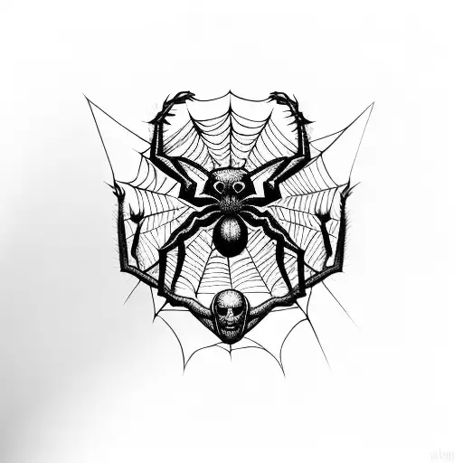 A Arm Band Consisting Of Illuminati With Webs Of Spider & Bats