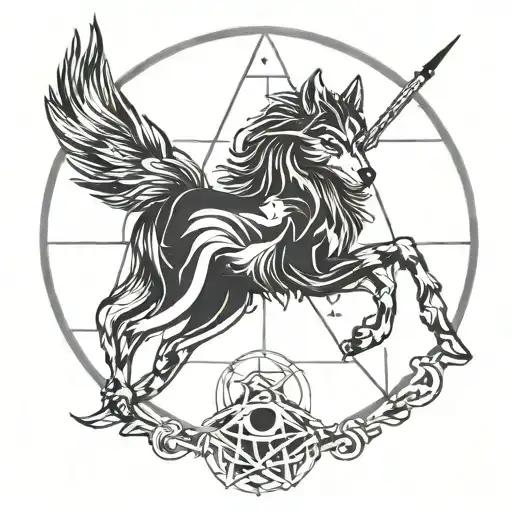 Wolve And Sagittarius Zodiac Sign