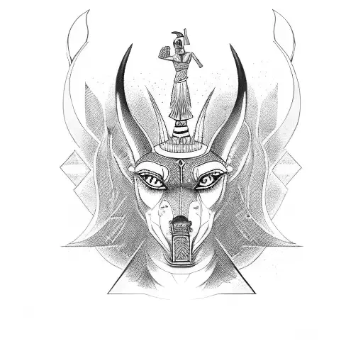A Powerful Depiction Of The Egyptian God Anubis Working Out In A Demonic Style
