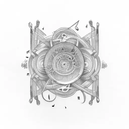 Music Notes Intertwined With Motorcycle Gears