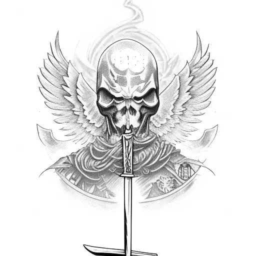 Winged The Reaper With Sword