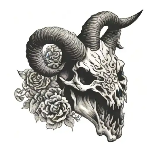 Medieval Style Goat Skull