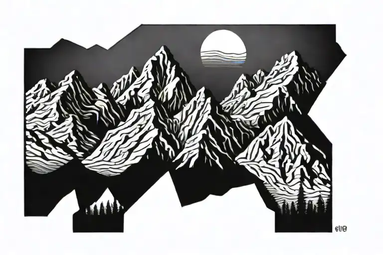 Atigun Mountain Range Silhouette