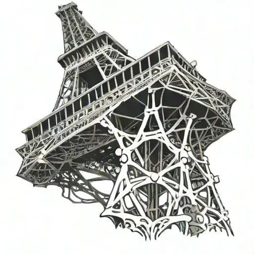Eiffel Tower With Dinosaur Skeleton