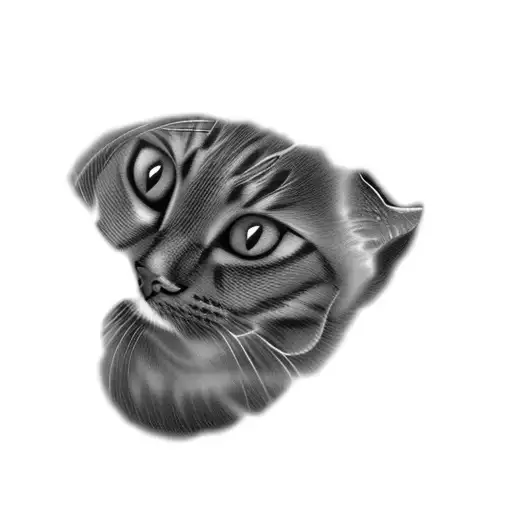 A Cat On A Black Background