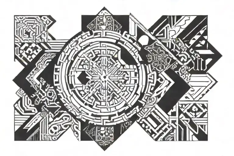 Incorporate Traditional Filipino Tribal Patterns Into A Futuristic Technology-themed Tattoo Design