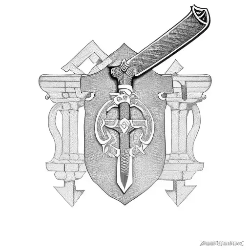 Greek Style Sword With Greek Lettering