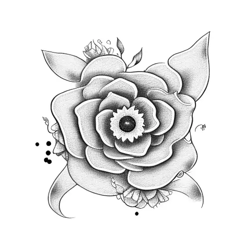 A Small Music Note Intertwined With A Delicate Flower