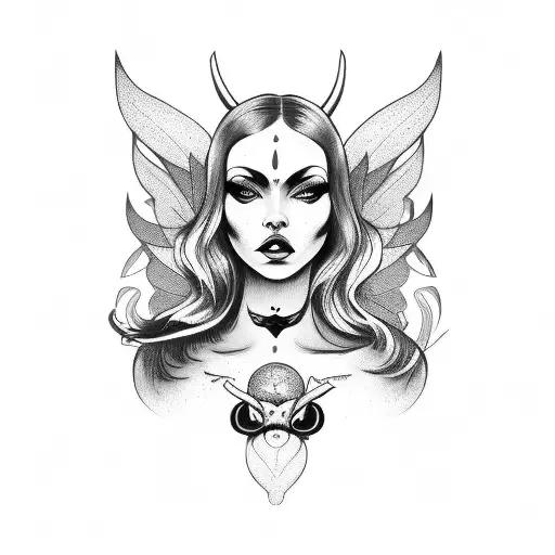 Nude Woman Devil Pretty Face Detailed Body