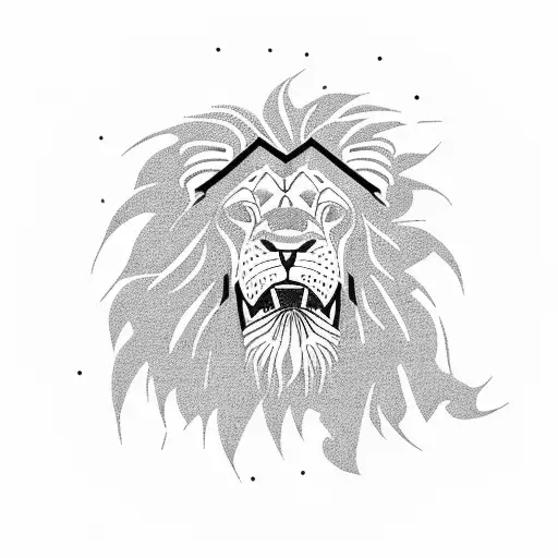 Lion Roaring Into A Microphone With Palm Trees In The Background