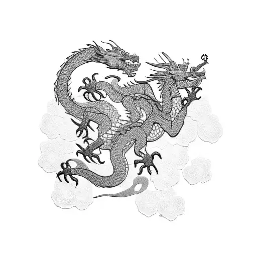 Dragon With Cherry Blossoms