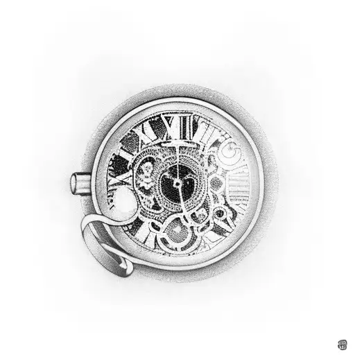 Black Soul Tattoo Incorporating Pocket Watches