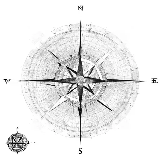 Israel Map With Compass Inside