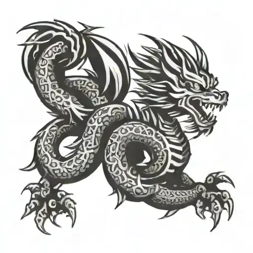 A Tribal-inspired Dragon Ball Z Tattoo Incorporating Elements Of Traveling And Love